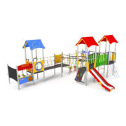 Bộ cầu trượt liên hoàn kèm leo dây 3 khối ANK - 015