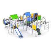 Bộ cầu trượt liên hoàn kèm leo dây 4 khối ANK - 009