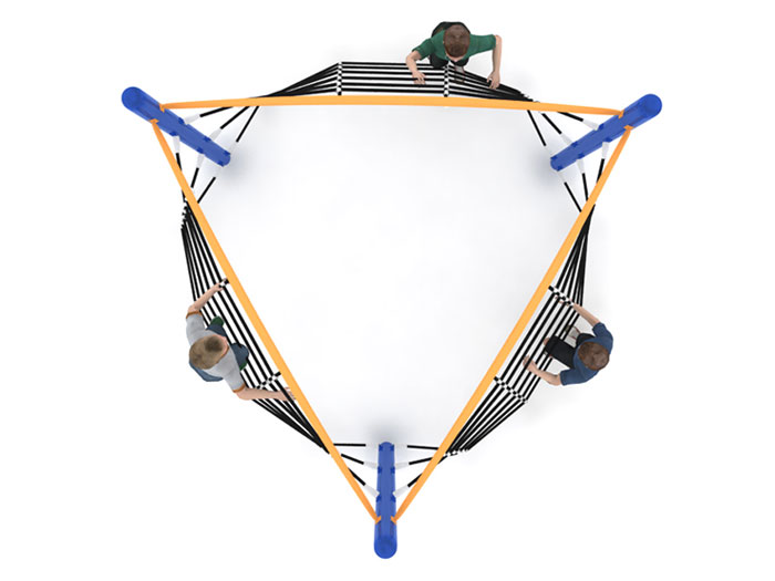 Bộ leo dây tam giác 3 trụ cho trẻ vui chơi vận động