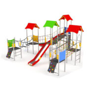 Cầu trượt liên hoàn kèm vách leo dây ANK - 017