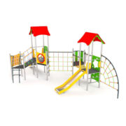 Bộ cầu trượt liên hoàn kèm leo dây 2 khối ANK - 038