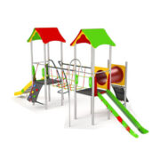 Cầu trượt liên hoàn kèm vách leo dây ANK - 029