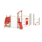 Cầu trượt liên hoàn kèm vách leo dây ANK - 042