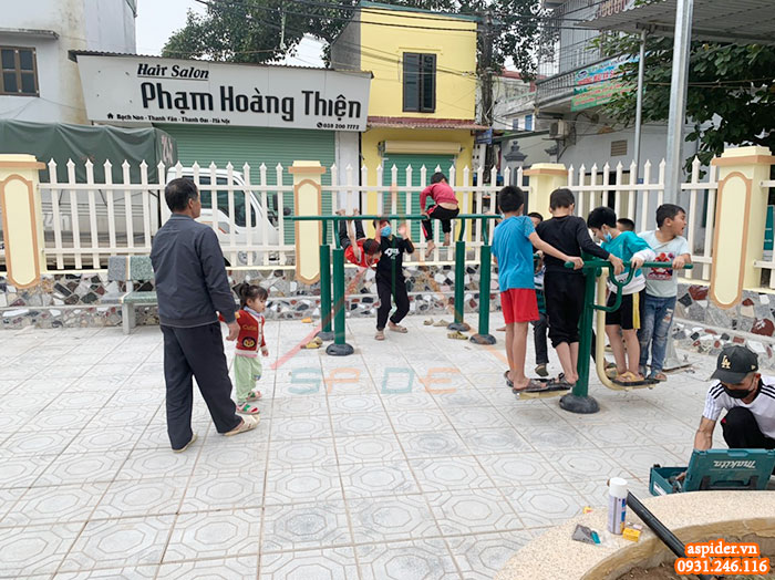Lắp đặt dụng cụ thể dục thể thao ngoài trời khu dân cư tại Thanh Trì, Hà Nội