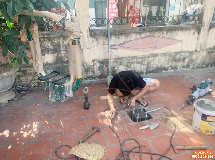 Lắp đặt thiết bị tập thể dục ngoài trời cho sân nhà văn hóa xã phường tại tỉnh Hải Dương