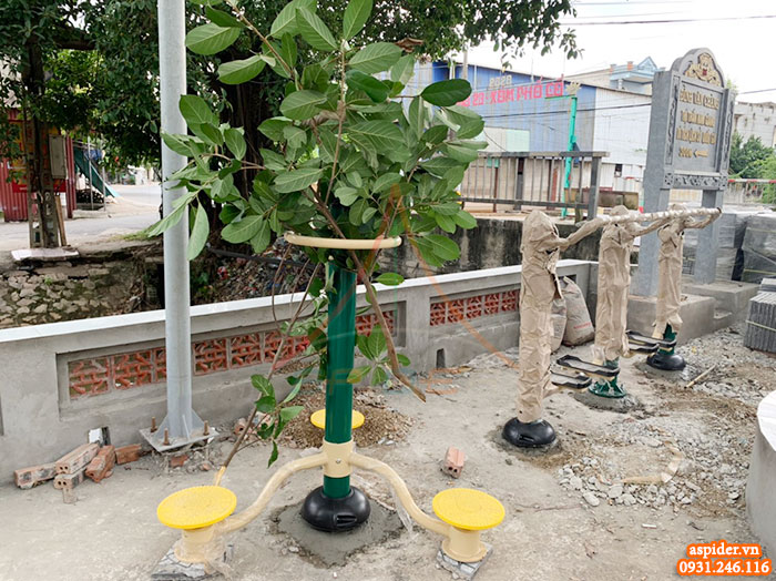 Thi công lắp đặt thiết bị tập thể dục ngoài trời cho sân chơi tập thể tại Nam Định