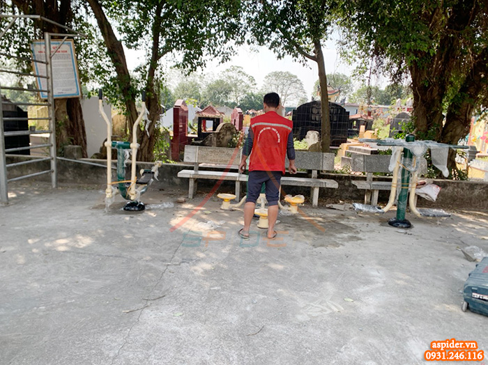 Lắp đặt thiết bị thể dục ngoài trời cho sân tập thể tại Thường Tín, Hà Nội