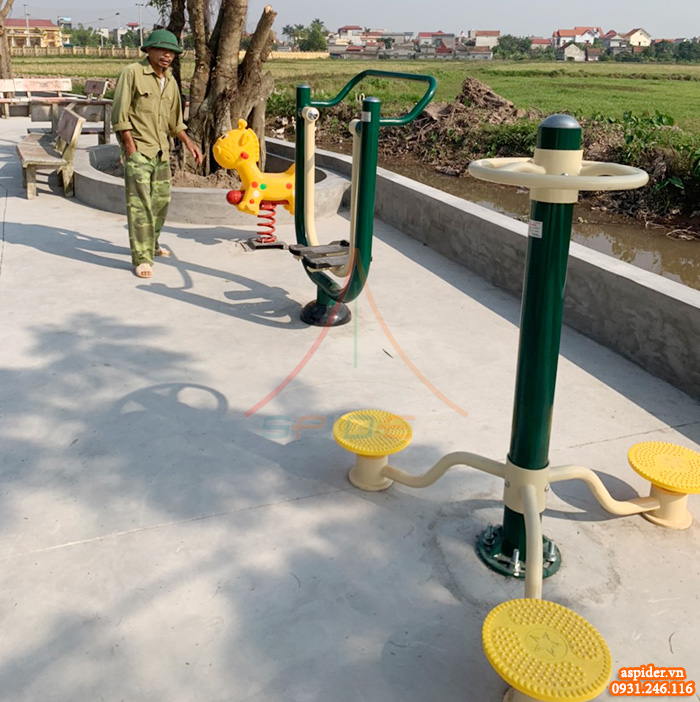 Lắp đặt thiết bị tập thể dục ngoài trời cho nhà văn hóa tại Xuân Trường, Nam Định