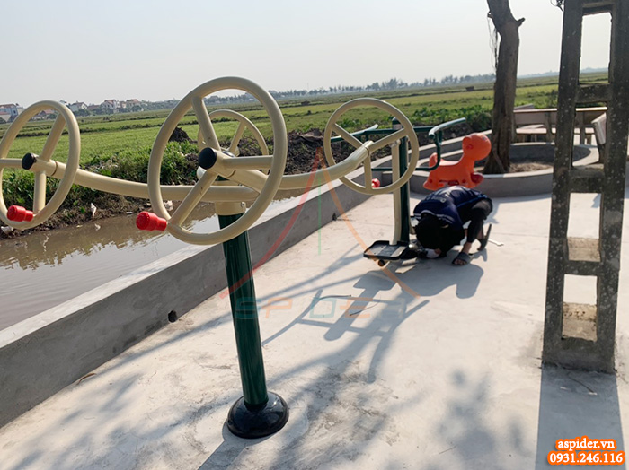 Lắp đặt thiết bị tập thể dục ngoài trời cho nhà văn hóa tại Xuân Trường, Nam Định